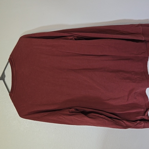 Eddie Bauer Maroon Long Sleeve Essential Tee 100% Cotton Size Large - Picture 2 of 5